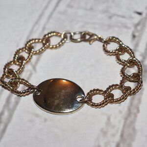 Gold chain link ID bracelet 7.25"